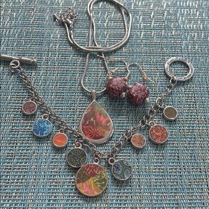 Viva beads necklace bracelet and earrings set